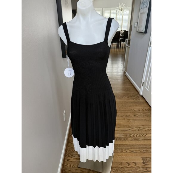 NWT STAUD ELLISON DRESS BLACK IVORY XS - Picture 4 of 8